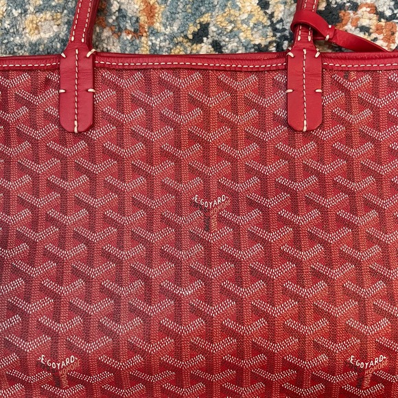 Goyard Saint Louis Tote Bad Red PM Coated Canvas - Picture 2 of 15